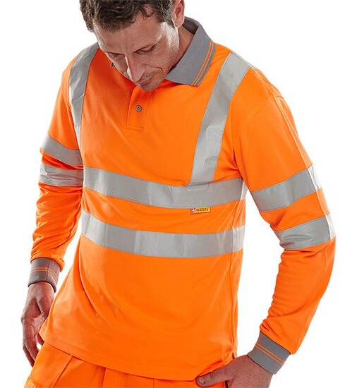 Picture of Hi Viz Polo Shirt - Long Sleeve - Orange