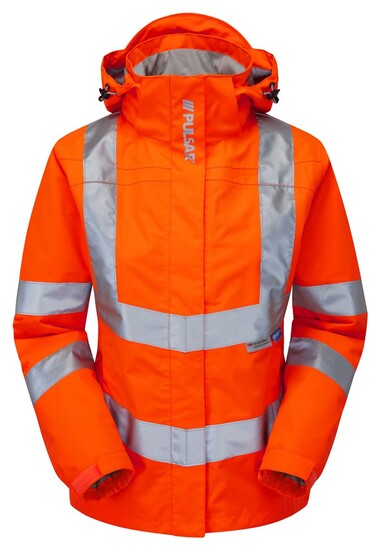 Picture of PULSAR® Rail Spec Ladies Unlined Storm Coat-Orange