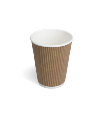 Show details for Kraft Ripple 12oz Paper Cups Recyclable - 500 Pieces