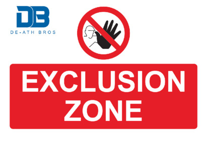 Show details for De-ath Bros Sign - Exclusion zone - Fluted Correx 600 x 400mm  