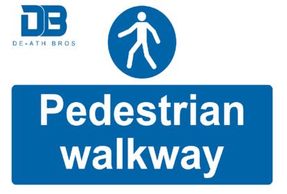 De-ath Bros Sign - Pedestrian walkway - Fluted Correx 600 x 400mm