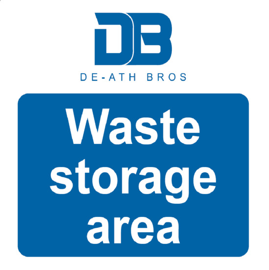 Picture of De-ath Bros Sign - Waste storage area - Fluted Correx 600 x 600mm