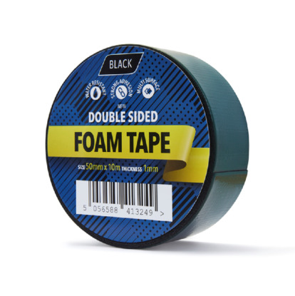 Double Sided Foam Tape 50mm x 10m-Black