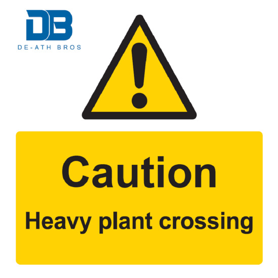 Picture of De-ath Bros Sign - Heavy plant crossing - Fluted Correx 600 x 600mm   