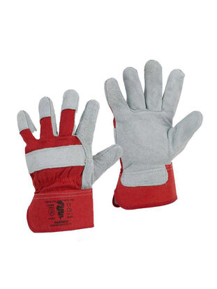 Show details for Warrior 4143X Grey Split Leather Red Rigger Glove