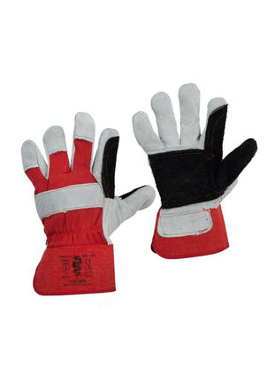 Show details for Warrior 4244X Red/Grey Leather Reinforced Palm Rigger Glove