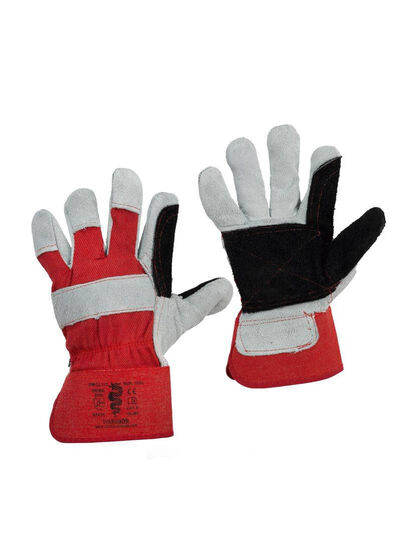 Picture of Warrior 4244X Red/Grey Leather Reinforced Palm Rigger Glove