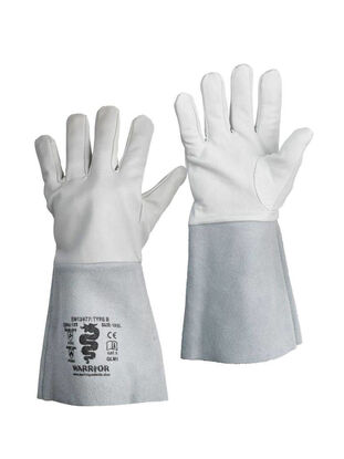 Warrior 2141X - 413X4X 30cm Grey Cow Leather Tig Welders Gauntlet