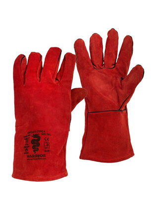 Warrior 4144X - 423X4X 30cm Red Cow Leather Welders Gauntlet