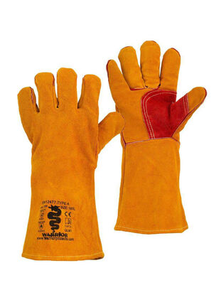 Warrior 4144X - 423X4X 30cm Yellow Cow Leather Reinforced Welders Gauntlet