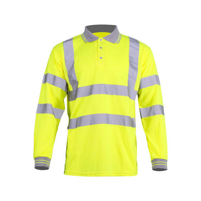 Show details for Hi Viz Polo Shirt - Long Sleeve - Yellow - Warrior