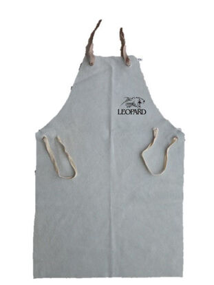 Warrior 36" x 24" Grey Chrome Leather Bib Apron